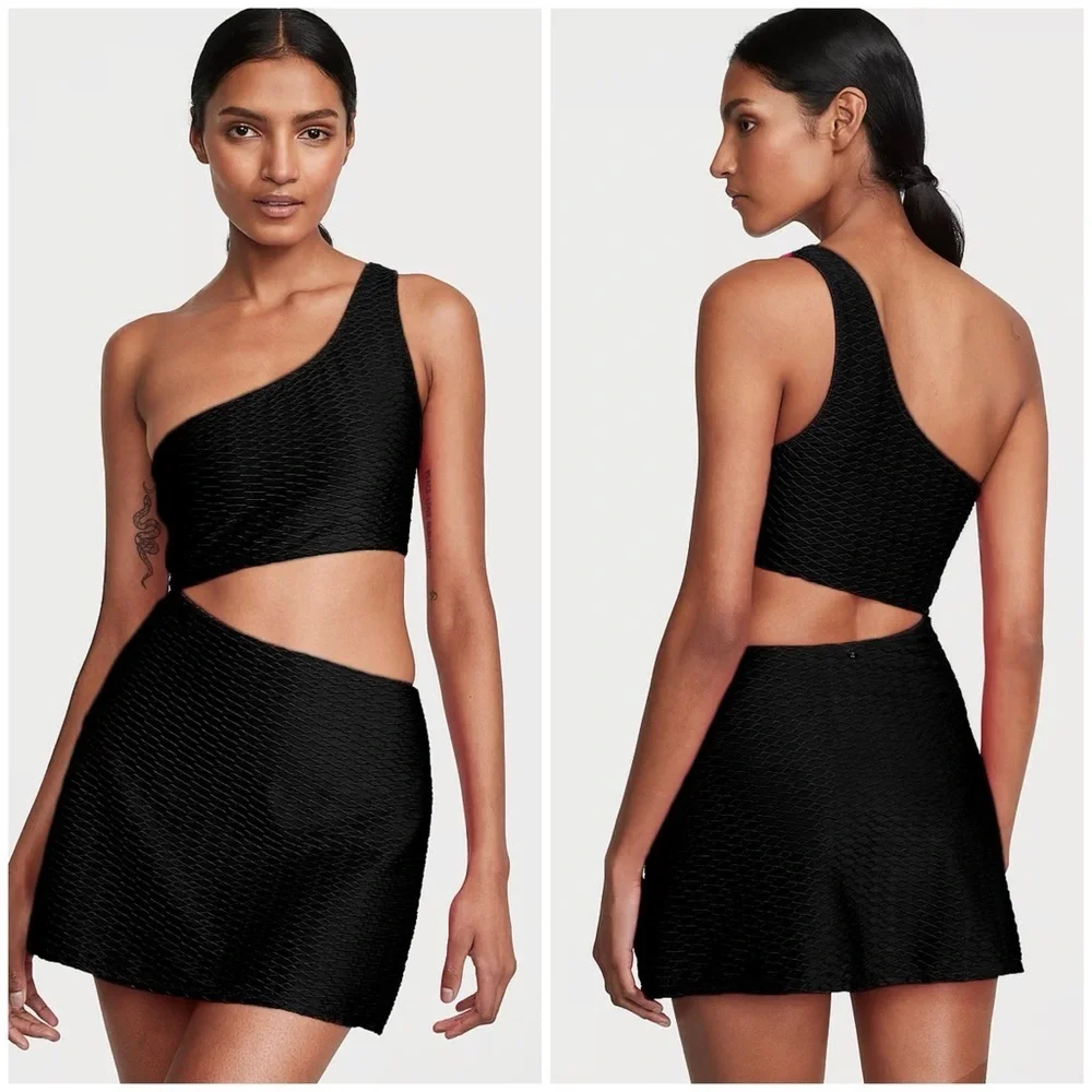 🖤 Victoria’s Secret Black Textured Cut-Out Swim Dress